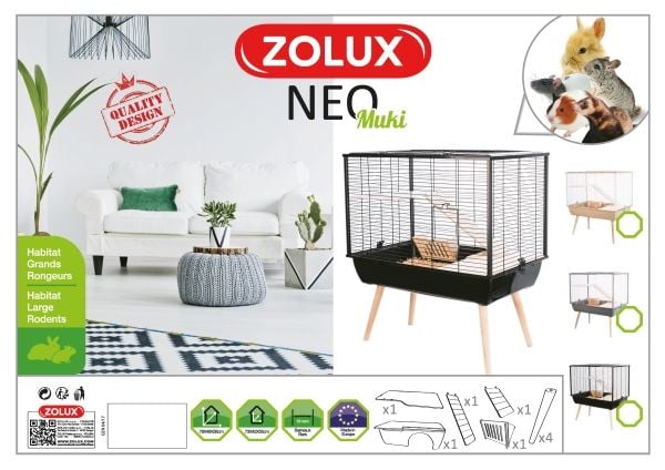 Zolux Klättring svart Neo Muki stor för gnagare H58