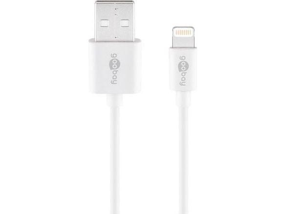 goobay - Lightning-kaapeli - Lightning uros - USB uros - 1 m - valkoinen