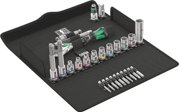 Wera Bicycle Set 7, Musta, Vihreä, Harmaa, Musta, Vihreä, 3/8"