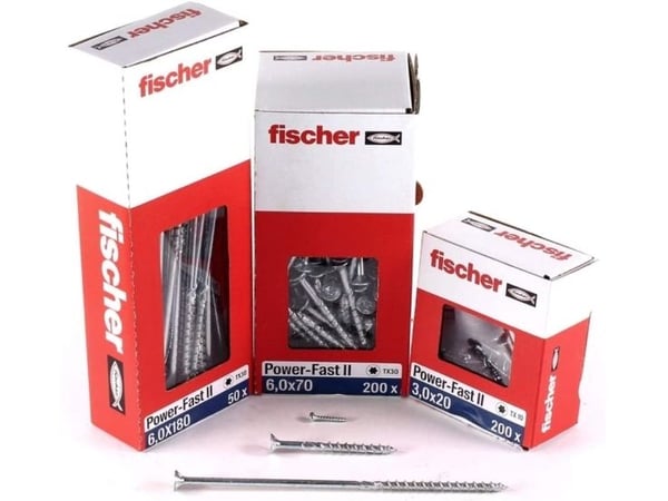 Fischer 670470, Ruuvi, Metalli, Puu, Yleishyödylliset laitokset, Osittainen kierre, Uppokanta