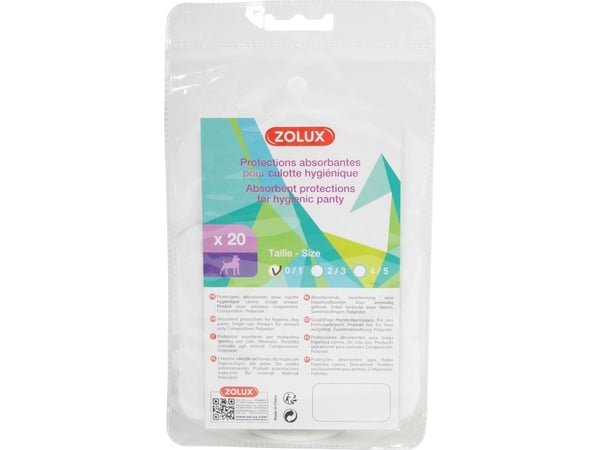 Zolux S0-S1 hund term hygiene bleier 20stk 125x10x230mm