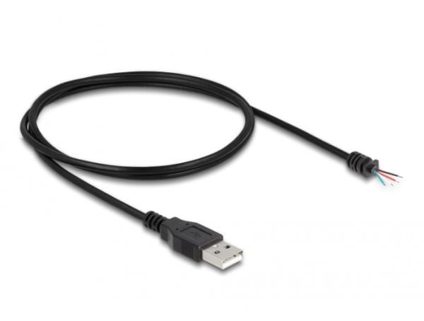 Delock - USB-kabel - USB (hann) til uisolert tråd - USB 2.0 - 1 m - svart