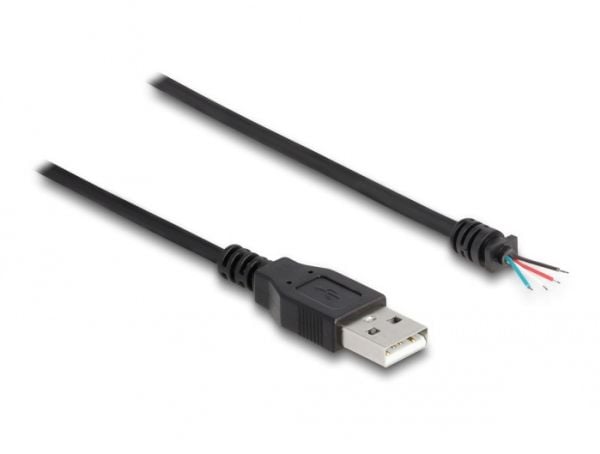 Delock - USB-kabel - USB (hann) til uisolert tråd - USB 2.0 - 1 m - svart