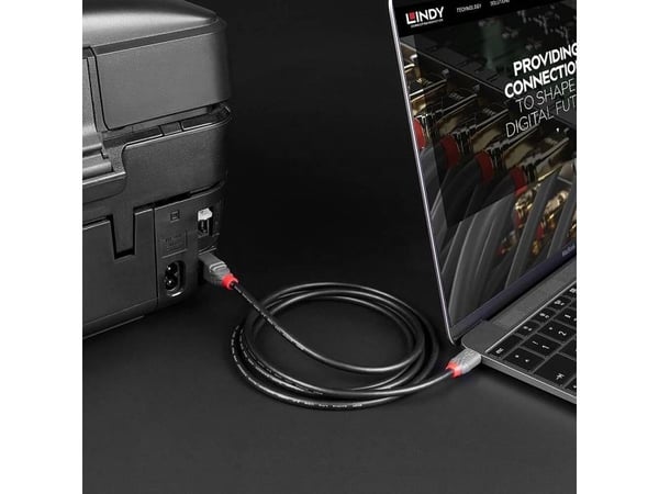 Lindy 36943, 3 m, USB C, USB B, USB 2.0, 0,48 Gbit/s, Svart