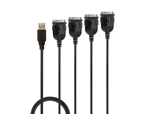 Lindy 42675, Musta, 0,94 m, USB A-tyyppi, DB-9, Uros, Uros