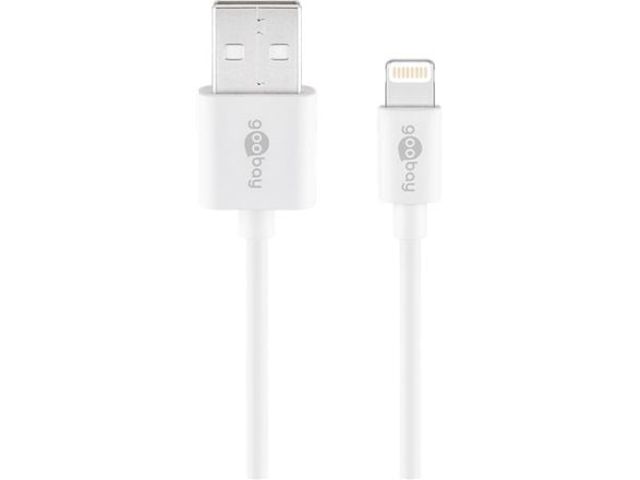 goobay - Lightning-kaapeli - Lightning uros - USB uros - 1 m - valkoinen