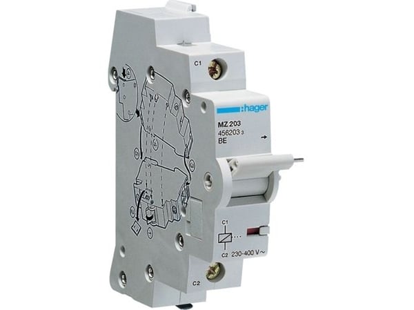 Hager MZ203, 50/60 Hz, 415 V, 25.3 W, 1 modul(er), -25 - 60 °C, 18 mm