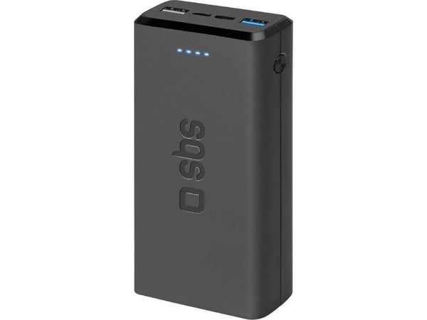 SBS Powerbank 2x USB, 20.000 mAh, musta