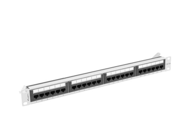 Lanberg PPUA-1024-S, Cat6a, U/UTP (UTP), Harmaa, ABS, Metalli, Telinekiinnitys, 1U