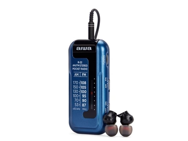 Aiwa R-22BL, Personlig, Analog, AM, FM, Analog, 3,5 mm, Blå