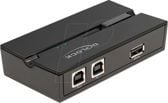 Delock - USB-periferdelesvitsj - 2 x USB 2.0 - veggmonterbar, overflatemonterbar