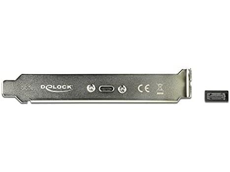 Delock Slot bracket - USB-panel - 20-stifts USB 3.1-header (hann) til USB-C (hunn) - 20 V - 3 A - 50 cm - svart