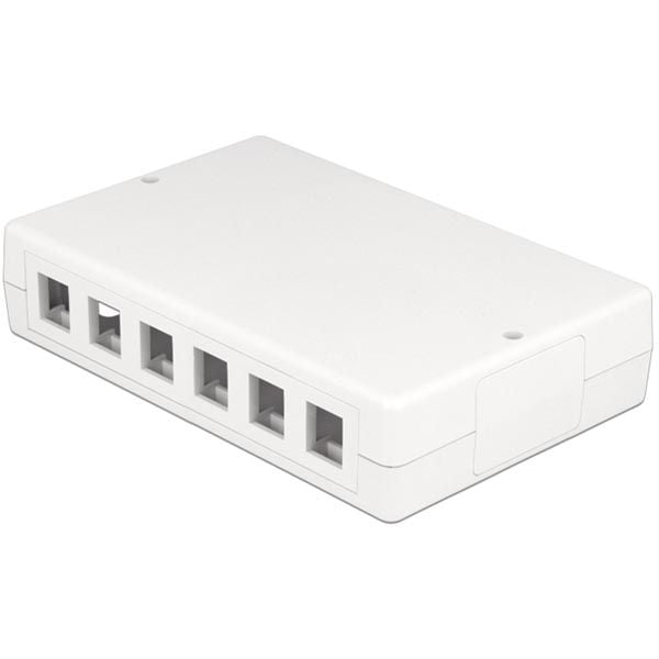 Delock - Overflatemonteringsboks for nettverk - hvit - 12 porter