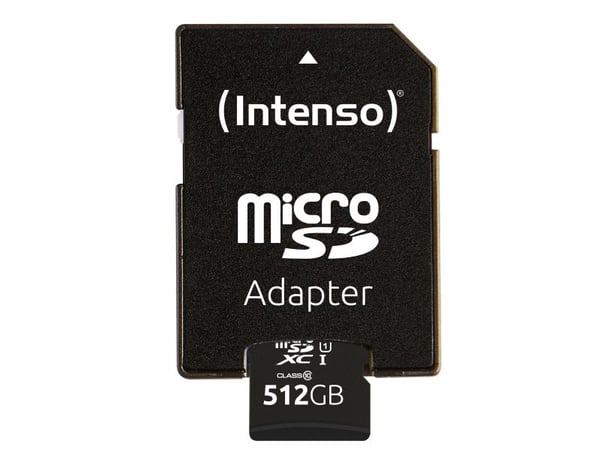 Intenso microSD 512GB UHS-I Perf CL10| Performance, 512 GB, MicroSD, Luokka 10, UHS-I, Class 1 (U1), Iskunkestävä, Lämmönkestävä, Vesitiivis, Röntg...