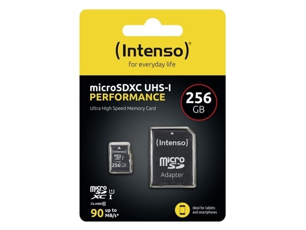 Intenso - Flashminnekort (microSDXC til SD-adapter inkludert) - 256 GB