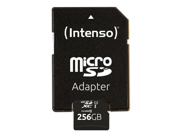 Intenso - Flashminnekort (microSDXC til SD-adapter inkludert) - 256 GB