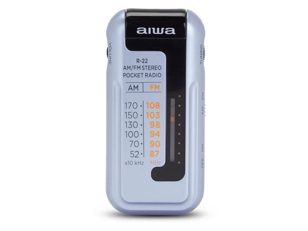 Aiwa R-22SL, Bærbar, Analog, AM, FM, 87 - 108 MHz, 52 - 170 kHz, 3,5 mm