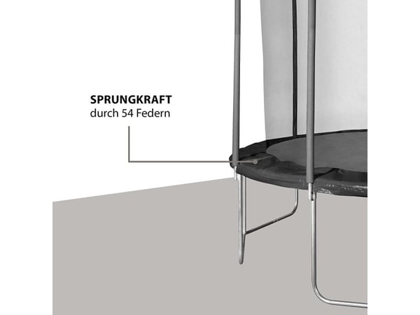 [OUTLET] - HUDORA 300V, Trampoline over bakken, Rund, 120 kg, Safety net, Montering nødvendig, Sort, Rød