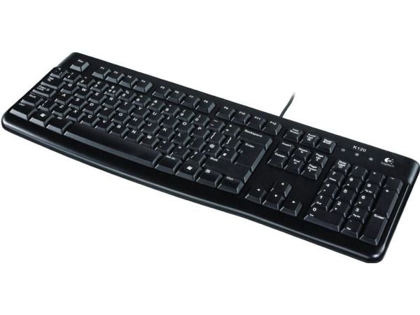 Logitech Keyboard K120 for Business, Täysikokoinen (100 %), Langallinen, USB, AZERTY, Musta
