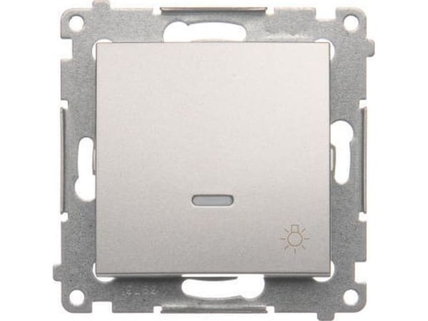 Kontakt-Simon DS1AL.01/43, Painikekytkin, Muovi, Hopea, IP20, IP44, 250 V, 16 A