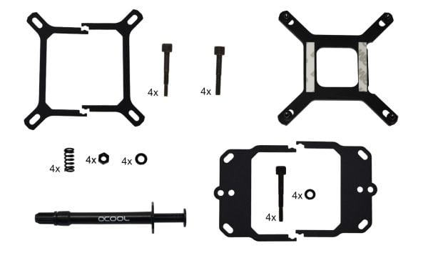 Alphacool 12961, Vannblokk, Acetal, Sort, LGA 1150 (kontakt H3), LGA 1151 (kontakt H4), LGA 1155 (Socket H2), LGA 1156 (Socket H), LGA 1200..., 65 ...