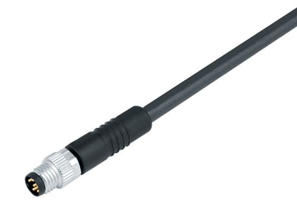 SIDONTA 77 3405 0000 50012-0200, 2 m, M8, Hanstik, musta, polyuretaani (PUR), -25 - 85 °C