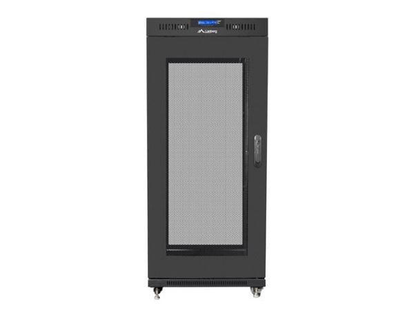 Lanberg - Rack skap - med 4 kjølevifter, display - svart, RAL 9004 - 15U - 19"