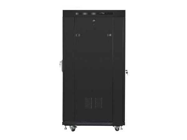 Lanberg - Rack skap - med 4 kjølevifter, display - svart, RAL 9004 - 15U - 19"
