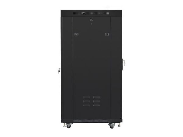 Lanberg - Rack skap - med 4 kjølevifter, display - svart, RAL 9004 - 15U - 19"