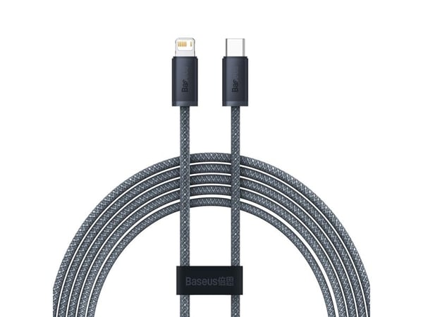Baseus Dynamic, 2 m, Lightning, USB C, Uros, Uros, Harmaa