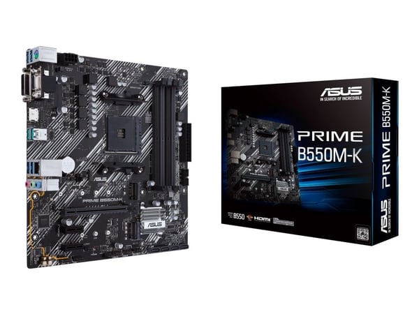 ASUS PRIME B550M-K - Hovedkort - micro ATX - Socket AM4 - AMD B550 Chipset - USB 3.2 Gen 1, USB 3.2 Gen 2 - Gigabit LAN - innbygd grafikk (CPU krev...