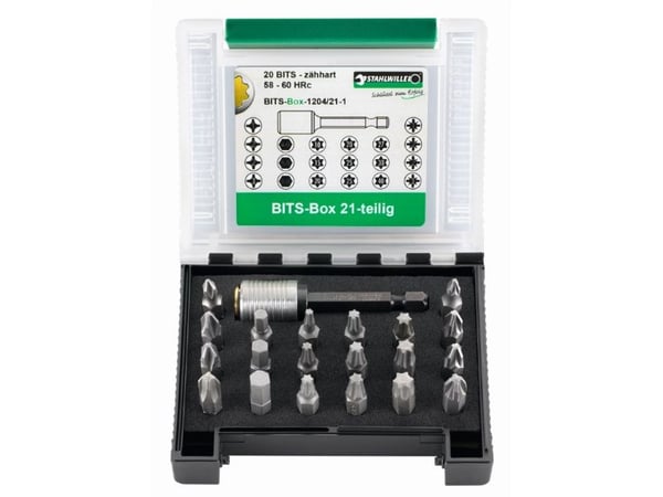 STAHLWILLE 1204/21-1 BIT-SET IN KUNSTSTOFFBOX 96080121 Kit inserti