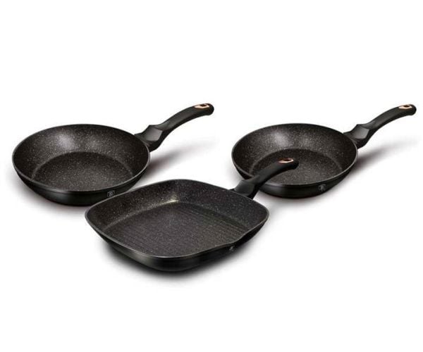 Stekepannesett Berlinger Haus Metallic Line Carbon Edition 20/24/28 cm