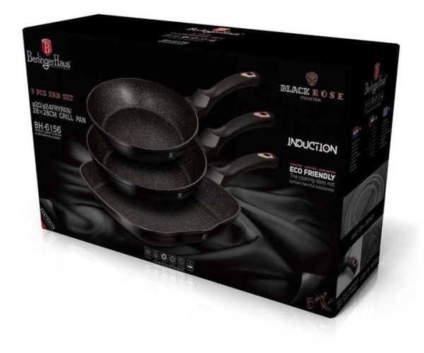 Stekepannesett Berlinger Haus Metallic Line Carbon Edition 20/24/28 cm