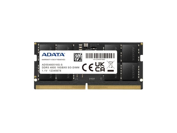 ADATA AD5S480016G-S, 16GB, 1x16GB, DDR5, 4800Mhz, 262-pinners SO-DIMM