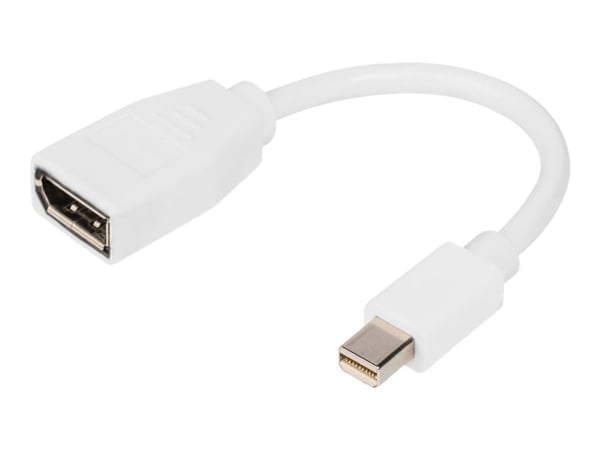 Digitus DB-340405-001-W, 0,15 m, Mini DisplayPort, DisplayPort, Uros, Naaras, Suora