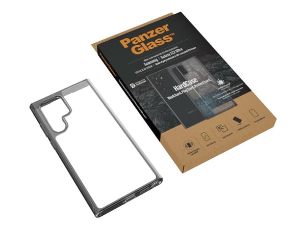 PanzerGlass HardCase - Crystal Black Edition - baksidedeksel for mobiltelefon - termoplast-polyuretan (TPU) - for Samsung Galaxy S22 Ultra