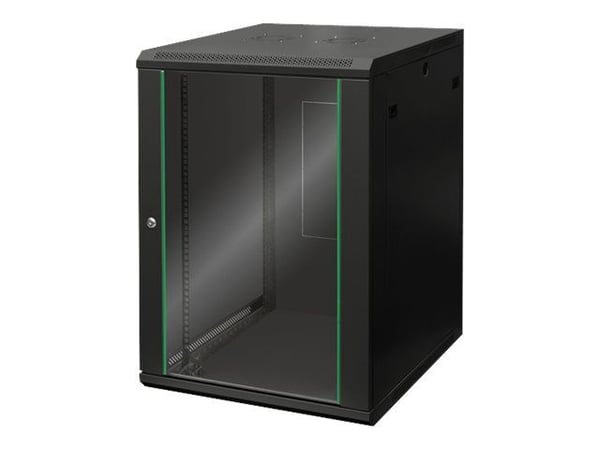 DIGITUS Dynamic Basic DN-19 16U-6/6-EC-SW - Rack skåp - väggmontering - svart, RAL 9005 - 16U - 19"