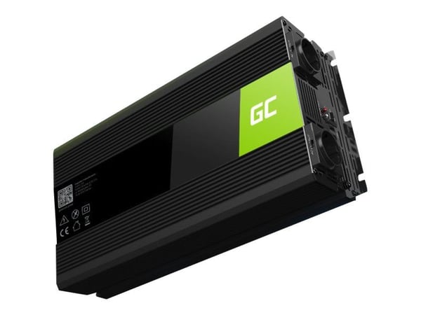Green Cell - DC til AC-omformer - 12 V - 3000 Watt - utgangskontakter: 2 - svart