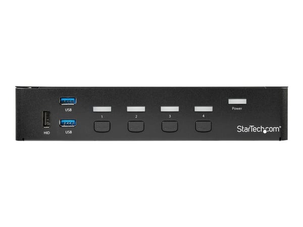 Startech 4 Port DisplayPort KVM Switch - DP KVM Switch with Audio and Built-in USB 3.0 Hub for Peripherals - 4K 30Hz (SV431DPU3A2) - KVM / lyd / US...