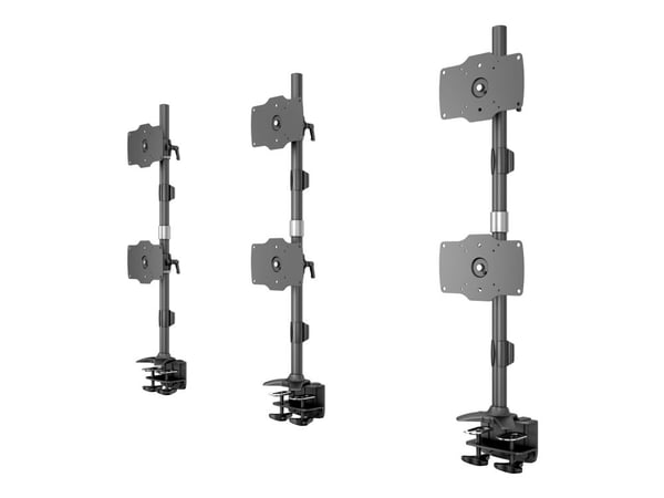 Multibrackets M - Monteringssats (3 klämmor, 3 ställ) - för 6 LCD-bildskärmar - aluminium, stål - svart - skärmstorlek: 24"-32" - disk-monteringsbar