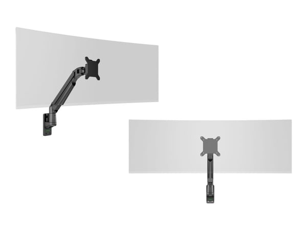 Multibrackets M VESA Gas Lift Arm Wall Basic - Monteringssett (veggmontering, tippeleddarm) - for LCD-skjerm - aluminium - svart - skjermstørrelse:...