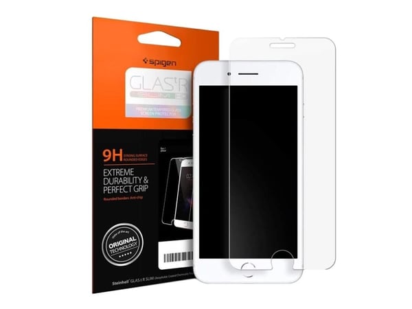Spigen GLAS.tR Slim - Skjermbeskyttelse for mobiltelefon - glass - blank - for Apple iPhone 7, 8, SE (2nd generation)