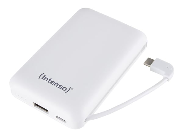Intenso Powerbank XC10000 - Strømbank - 10000 mAh - 3 A - 2 utgangskontakter (USB, USB-C) - hvit