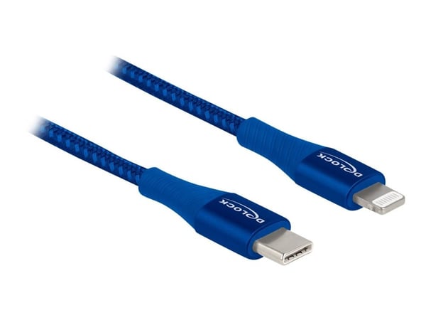 Delock - Lightning-kabel - USB-C hann til Lightning hann - 50 cm - blå