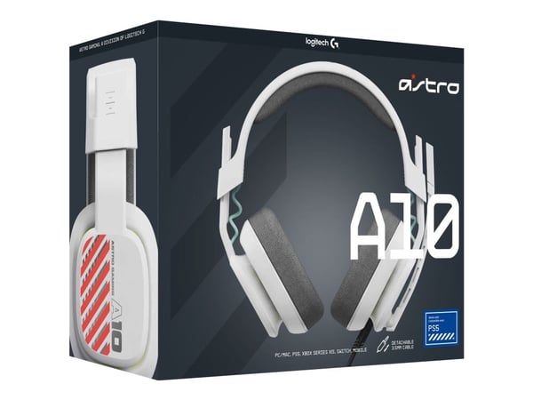 ASTRO Gaming A10 Gen 2 - Hodesett - full størrelse - kablet - 3,5 mm jakk - hvit