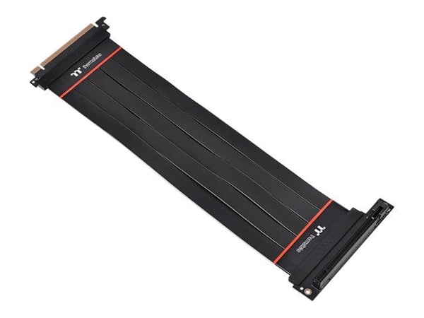 Thermaltake TT Premium PCI-E 4.0 Extender - PCI Express x16-kabel - 164 pin PCI Express (hann) til 164 pin PCI Express (hunn) vinklet - 30 cm - svart
