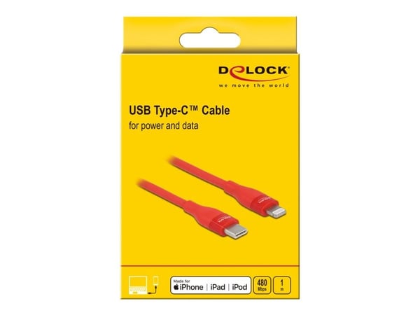 DeLOCK 86634, Punainen, USB C, Lightning, 1 m, Uros, Uros