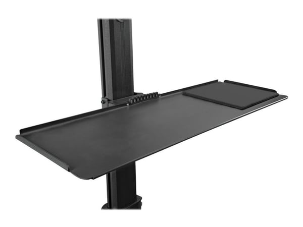 Startech Mobile Workstation Cart with Monitor Mount, CPU/PC Holder, Keyboard Tray, Ergonomic Height Adjustable Desktop Computer Cart, Rolling Mobil...