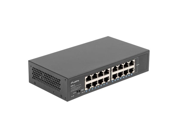 Lanberg RSGE-16 - Switch - ikke-styrt - 16 x 10/100/1000 - stasjonær, rackmonterbar